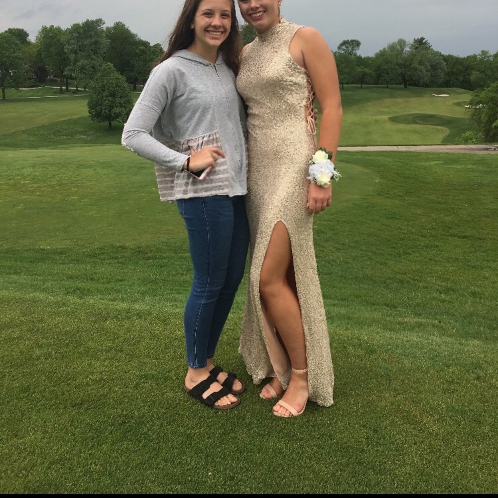 Gold sequin prom dress size 10